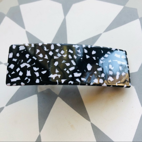Lele Sadoughi // Block Black and White Barrette - Picture 4 of 7